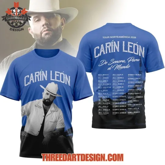 Discover Carin Leon Tour Norteamerica 2026 3D T-Shirt S-5XL