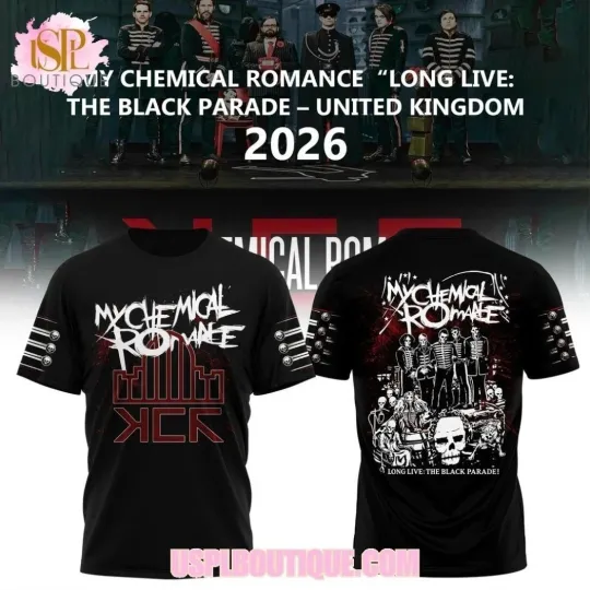 Discover GOOD PRICE! My Chemical Romance Tour 2026 Black 3D T-shirt For Fans