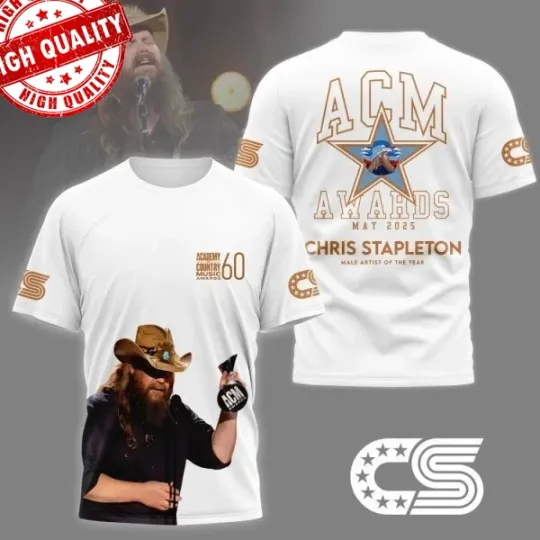 Chris Stapleton Male Artist Of The Year AOP 3D Shirt Unisex