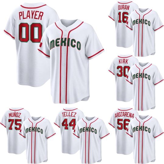Discover Custom Baseball Jersey Mexico White 2026 World Baseball Printed Shirt Fan Personalized Name Number