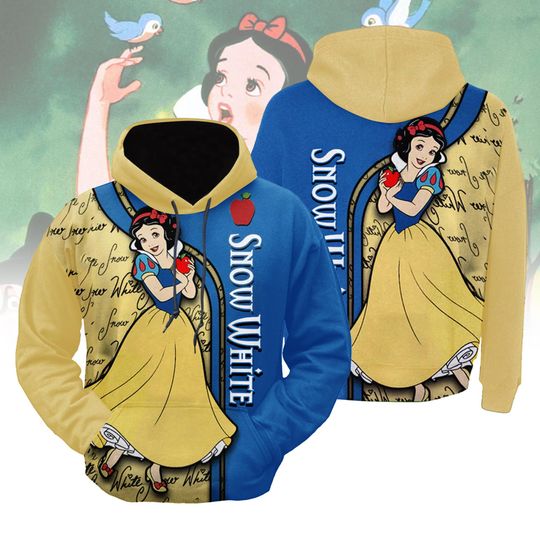 Disney Princess Snow White 3D Hoodie, Disney Princess Hoodie, Fairytale Cartoon Hoodie, Disney Fan Gift