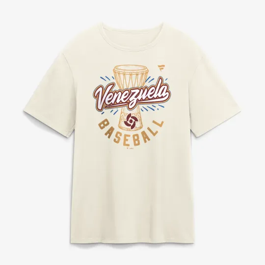 Discover Men's  Cream Venezuela Baseball 2026 World Baseball Classic Hype T-Shirt