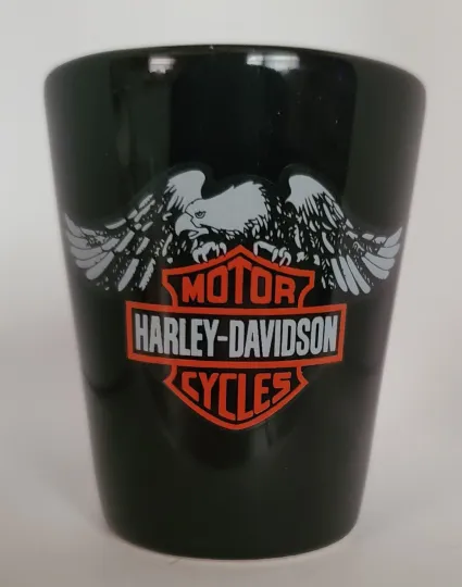 Haarleyy Davidson "Eagle" Black Ceramic Shot Glass