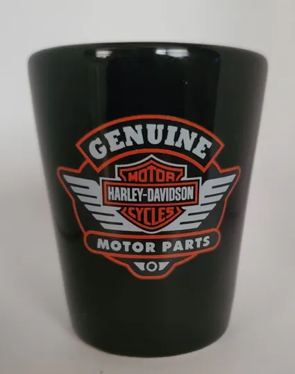 Haarleyy Davidson "Parts" Black Ceramic Shot Glass