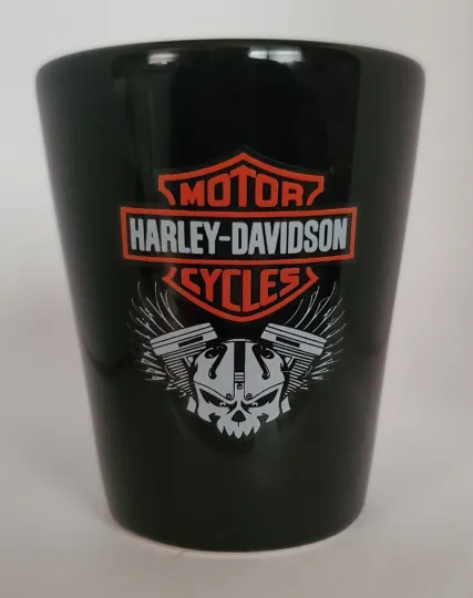Haarleyy Davidson "Skull" Black Ceramic Shot Glass