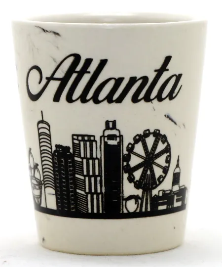 Discover Atlanta Georgia Marble Line Ceramic Shot Glass
