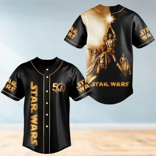 Discover Retro Star Wars 50th Anniversary Galaxy's Edge Fan Gift Baseball Jersey Shirt