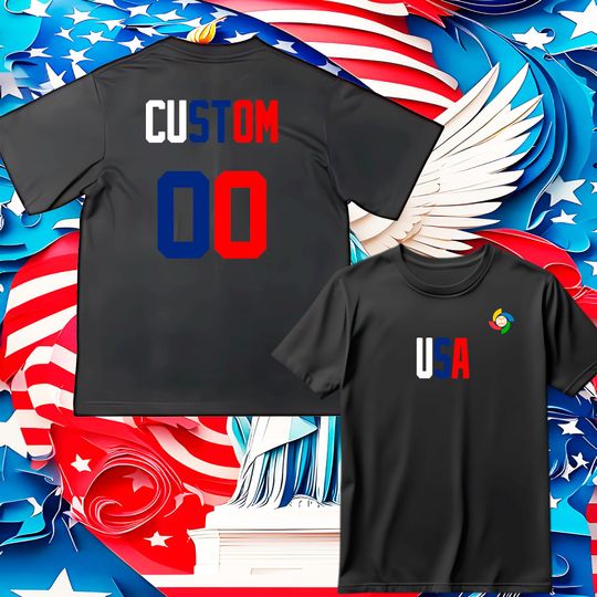 Discover World Baseball Classic 2026 Baseball Custom T-Shirt: Name & Number,  Fan Gift USA