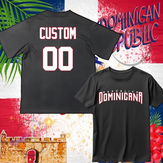 Discover Custom World Baseball Classic 2026 T-Shirt: Name & Number,  Baseball Fan Gift Republica Dominicana