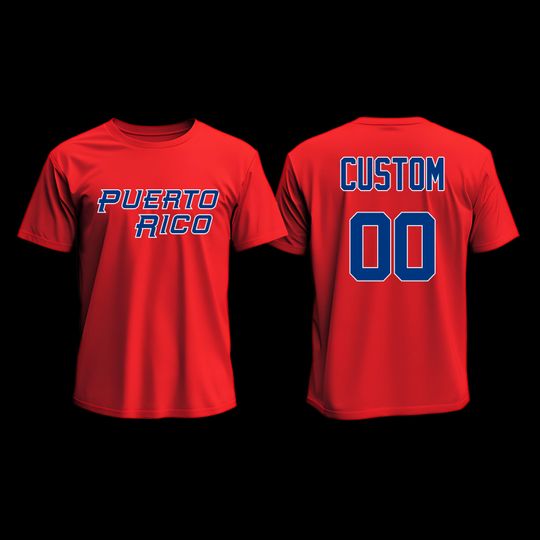 Discover Custom World Baseball Classic 2026 T-Shirt: Name & Number,  Baseball Fan Gift Puerto Rico
