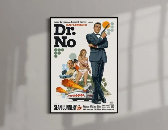 James Bond 007 Dr No Sean Connery 1962 Movie Wall Art Poster