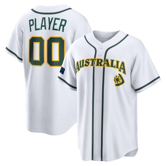 Discover Custom Australia Baseball Jersey,White 2026 World Baseball Classic,Limited Stitched Shirt Man/Youth size,Fan Name Number Jersey