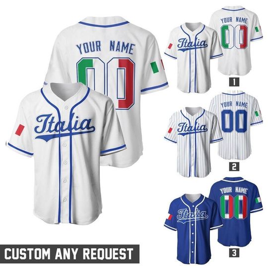Discover Custom Name Number Italy World Class Kid Youth Adult Baseball Jersey