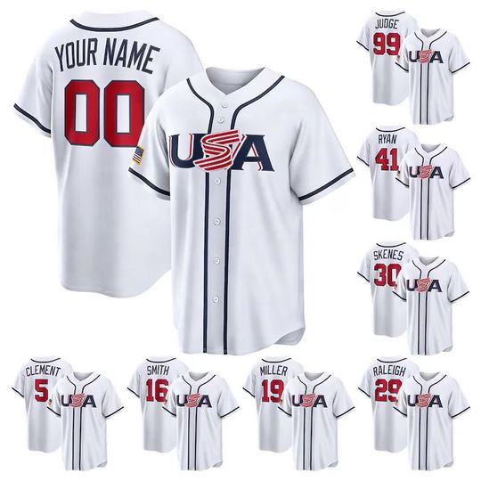Discover Custom Men's/Youth Team Baseball Jersey - 2026 USA World Baseball White Stitched Fan Personalized Name Number Stitched Shirt