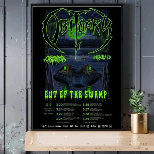 Discover Obituary Out of the Swamp New Tour 2026 Poster