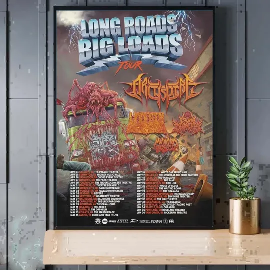 Discover Archspire Long Roads Big Loads Tour 2026 North American Schedule City Poster