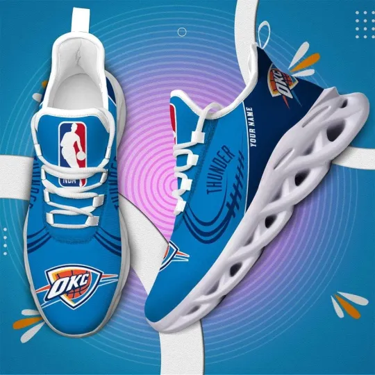 Personalized Oklahoma City Basketball Team Thunders Sneaker Max Soul Shoes Adult
