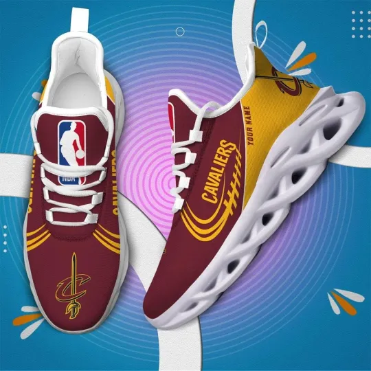 Personalized Cleveland Basketball Team Cavalierss Sneaker Max Soul Shoes Adults