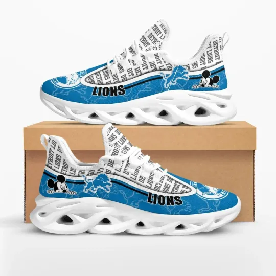 Personalized Detroit Football Team Lionss Mouse Sneaker Max Soul Shoes Adults