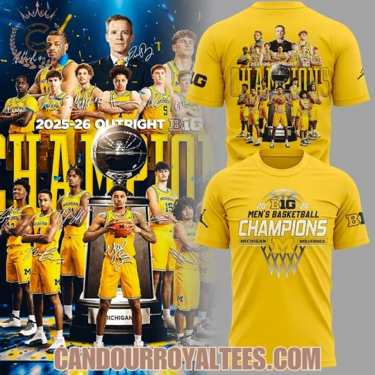 Wolverine 2026 Big10 Champions Men’s Basketball T-shirt