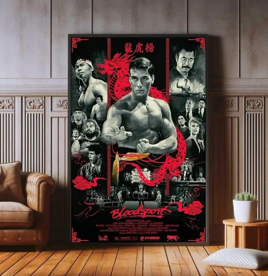 Discover Bloodsport Jean-Claude Van Damme Martial Arts Vertical Poster