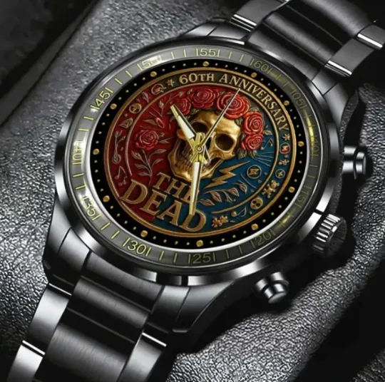 Discover Grateful De*ad 60Th Anniversary Black Stainless Steel Watch