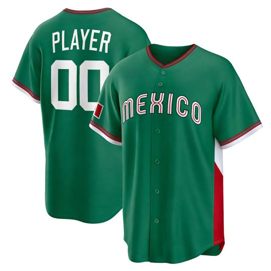 Discover Mexico 2026 World Baseball Classic Green Jersey, Printed Fan Apparel