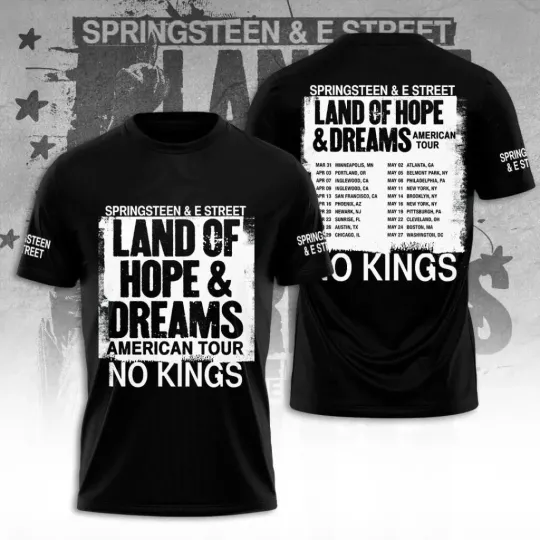 Discover Bruce Springsteen   E Street Band Tour 2026 3D T-Shirt