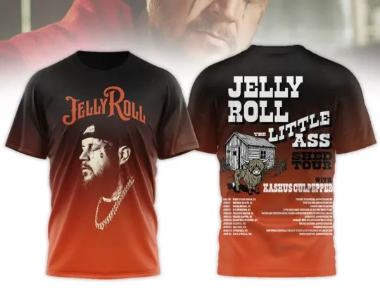 Discover Jelly Roll The Little Ass Shed Tour 2026 AOP 3D T-Shirt