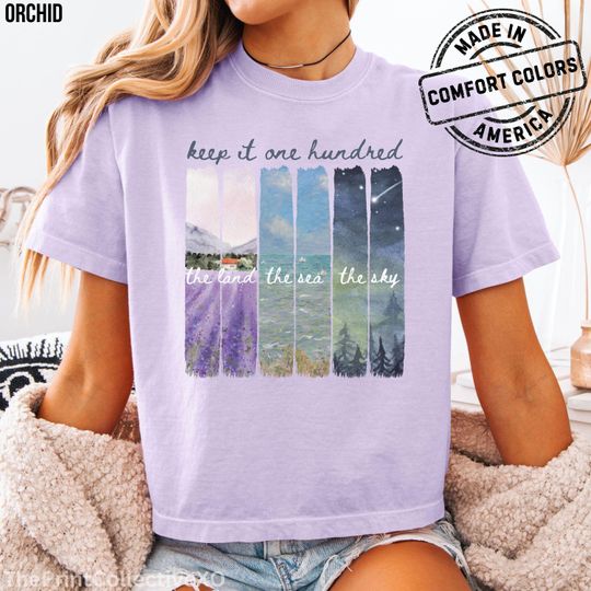 Comfort Colors Keep It 100 Land Sea Sky Boxy T-Shirt for Women