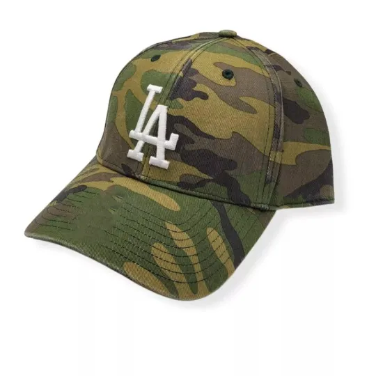 Discover 2025 Los Angeles D Baseball Team Embroidered Classic Dad Hat Green Camo
