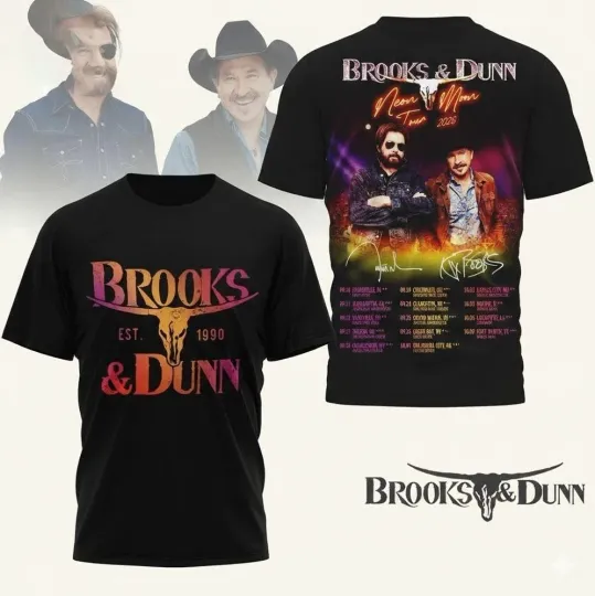Brooks And Dunn Neon Moon Tour 2026 3D AOP T-Shirt