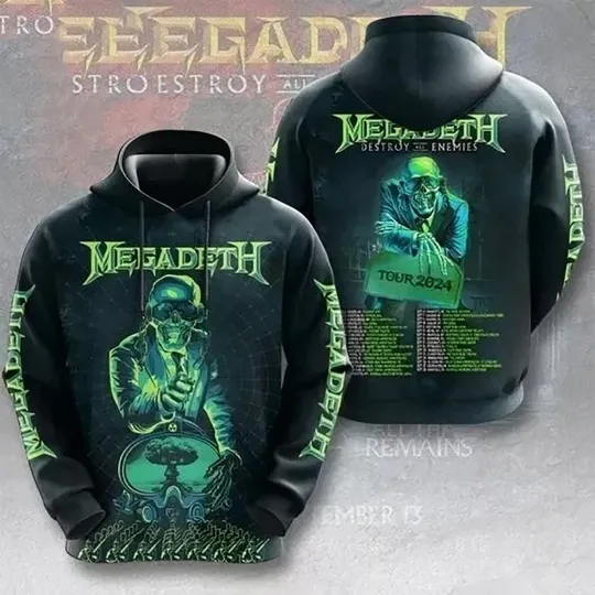 Megadeth Music Band 3D Hoodie for Men and Women AOP