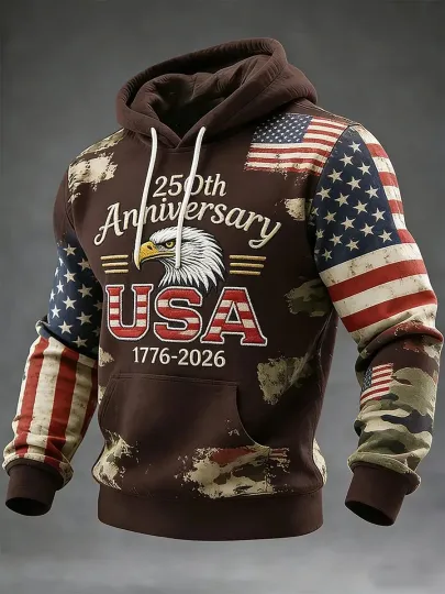 Discover Retro American 250th Anniversary 3D All Over Print Hoodie - Adults & Youth