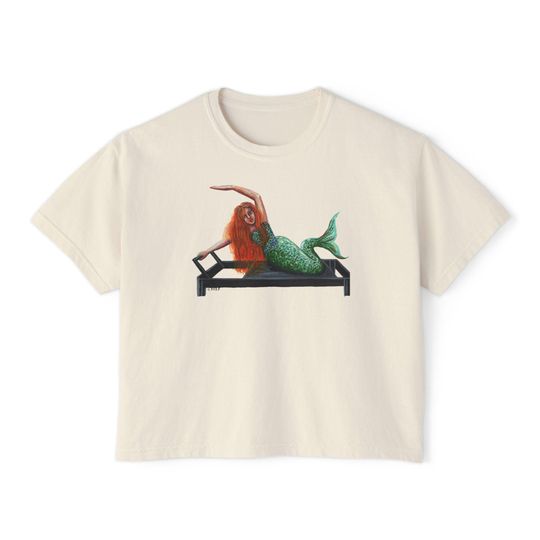 Discover Women's Boxy Tee, Pilates Reformer Mermaid