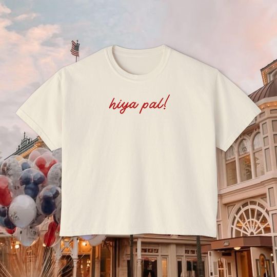 Discover Hiya Pal Womens Boxy Tee | Disney Shirt | Disneyland Shirt | Disney World Shirt | Parks Outfit | Mickey Shirt