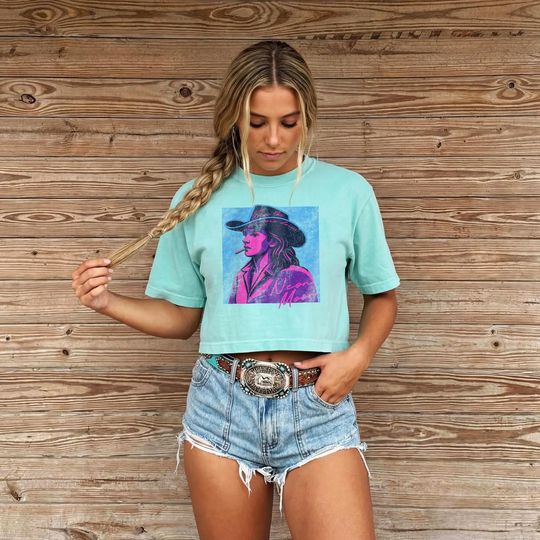 Discover Neon Moon Retro Cowgirl Country T-shirt Women's Boxy Tee | 90s Western Vintage