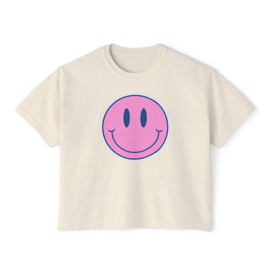 Discover Smiley Face | Comfort Colors | Women's Boxy Tee