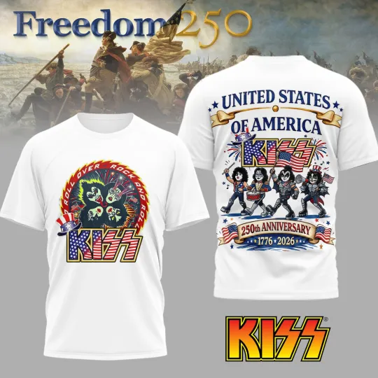 Discover Kiss Band 250th Anniversary America, 250th years of Freedom - All over Shirt