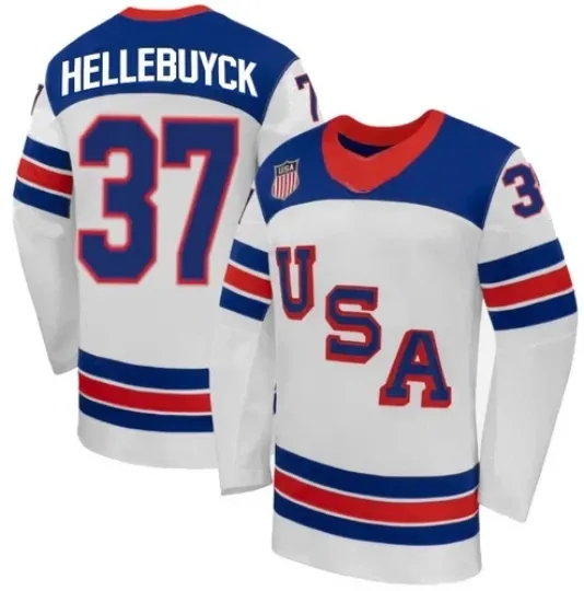 Discover Connor Hellebuyck Team Hockey Jersey White All S-3XL Printed