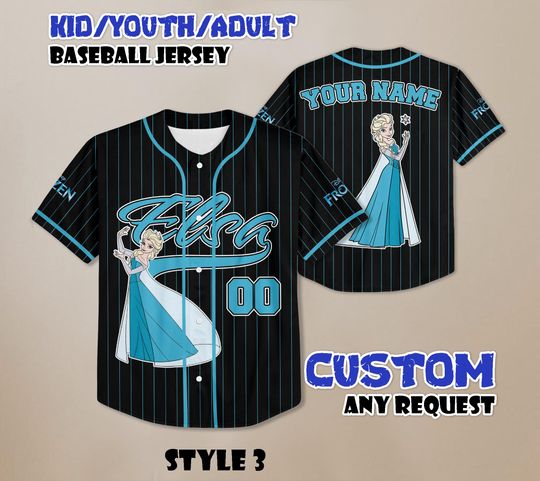 Discover Custom Elsa Baseball Jersey, Frozen Princess Jersey Shirt, Disney Matching Trip Outfit