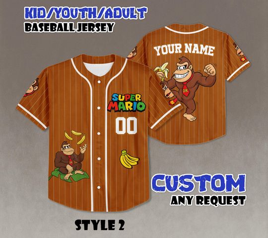 Discover Custom Donkey Kong Super Mario Baseball Jersey, Family Trip Shirt