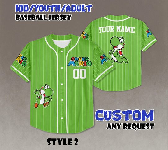 Discover Custom Yoshi Baseball Jersey, Super Mario Family Trip Shirt