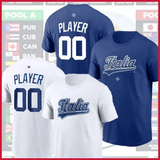 Discover Personalized Italy Baseball Team 2026 World Baseball Classic Name & Number