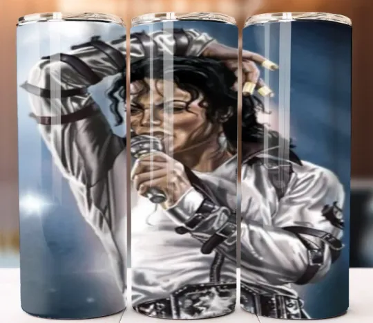 Michael Jackson Tumbler 20oz Cup Mug w/ Straw Style Great for Gifting to a Fan
