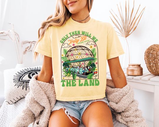 Land Disney World Epcot Monorail Boxy T-Shirt - Vintage Comfort Colors Living with the Land Tee