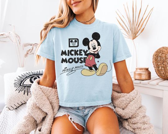 Disney World Vintage Mickey Boxy T-Shirt - Hollywood Studios, Epcot, Disneyland, Comfort Colors