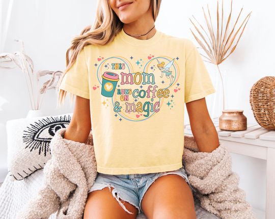 Disney Mom Boxy Tee - Tinker Bell Coffee & Magic Hollywood Studios T-Shirt