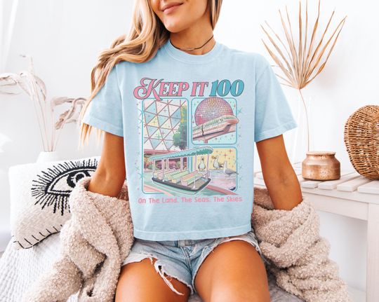 Discover Keep It 100 Disney World Epcot Monorail Boxy T-Shirt