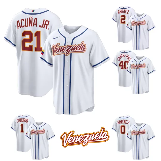 Discover Men's Venezuela Baseball 2026 White World Baseball Classic - Adult Size